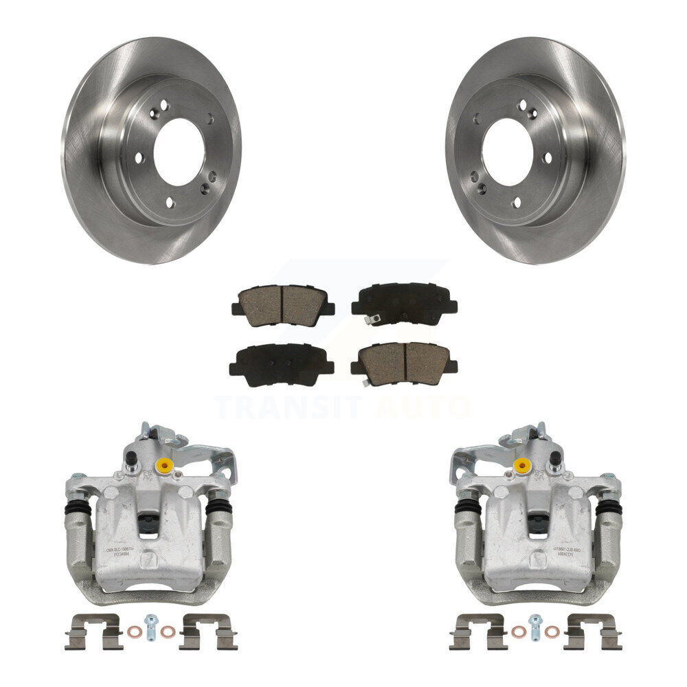 Rear Disc Brake Caliper Rotors And Ceramic Pads Kit For Hyundai Veloster Elantra GT KC8-100682C