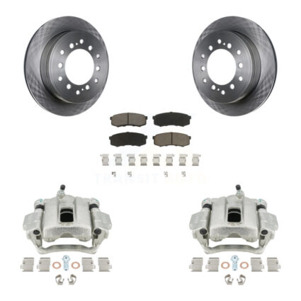 Rear Disc Brake Caliper Rotor & Ceramic Pad Kit For 2010-2022 Toyota 4Runner Lexus GX460 KC8-100683C