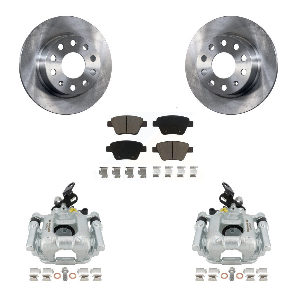 Rear Disc Brake Caliper Rotors And Ceramic Pads Kit For Volkswagen Audi A3 Eos GTI KC8-100689C