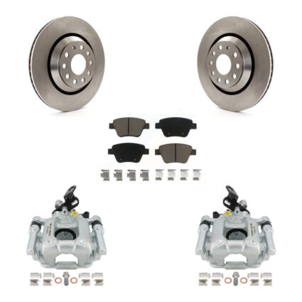 Rear Disc Brake Caliper Rotors And Ceramic Pads Kit For Volkswagen GTI Audi A3 Quattro KC8-100690C