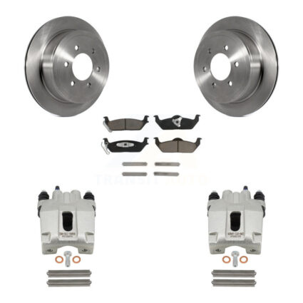 Rear Disc Brake Caliper Rotors And Ceramic Pads Kit For Ford F-150 Lincoln Mark LT KC8-100692C