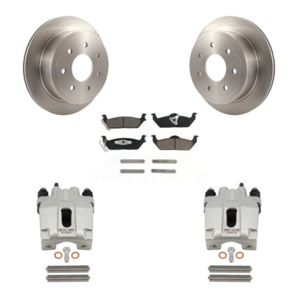 Rear Disc Brake Caliper Rotors And Ceramic Pads Kit For Ford F-150 Lincoln Mark LT KC8-100693C