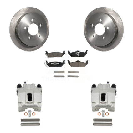 Rear Disc Brake Caliper Rotors And Ceramic Pads Kit For Ford F-150 KC8-100694C