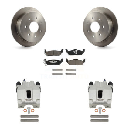 Rear Disc Brake Caliper Rotors And Ceramic Pads Kit For Ford F-150 KC8-100695C