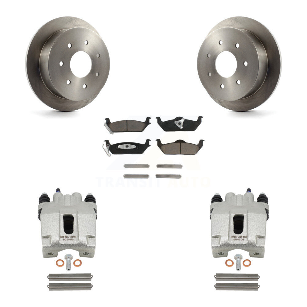 Rear Disc Brake Caliper Rotors And Ceramic Pads Kit For Ford F-150 KC8-100695C