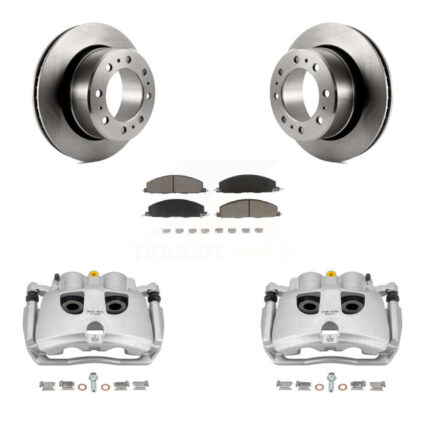 Rear Disc Brake Caliper Rotors And Ceramic Pads Kit For Ram 3500 2500 Dodge KC8-100699C