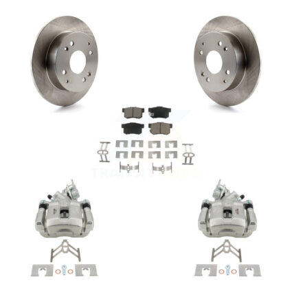 Rear Disc Brake Caliper Rotors And Ceramic Pads Kit For 1998-2002 Honda Accord 2.3L KC8-100714C