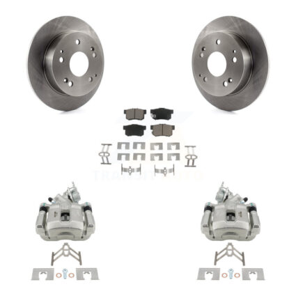 Rear Disc Brake Caliper Rotors And Ceramic Pads Kit For 1998-2002 Honda Accord 3.0L KC8-100715C