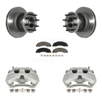 Front Disc Brake Caliper Rotors And Ceramic Pads Kit For Ford E-350 Super Duty E-450 KC8-100720C