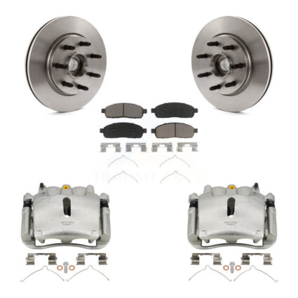 Front Disc Brake Caliper Rotors And Ceramic Pads Kit For Ford F-150 Lincoln Mark LT RWD KC8-100729C
