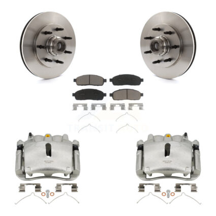 Front Disc Brake Caliper Rotors And Ceramic Pads Kit For 2004 Ford F-150 RWD KC8-100730C