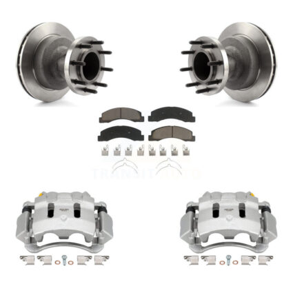 Front Disc Brake Caliper Rotors And Ceramic Pads Kit For Ford F-350 Super Duty KC8-100742C