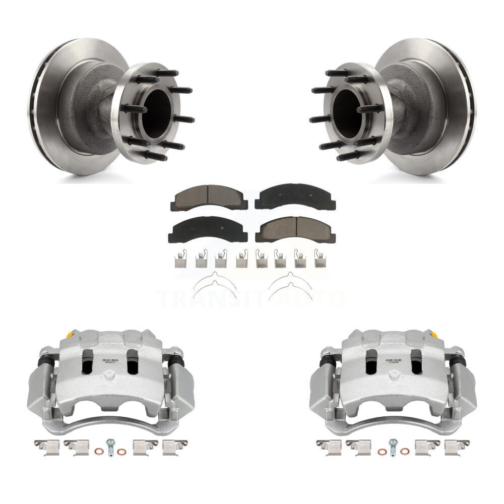 Front Disc Brake Caliper Rotors And Ceramic Pads Kit For Ford F-350 Super Duty KC8-100742C