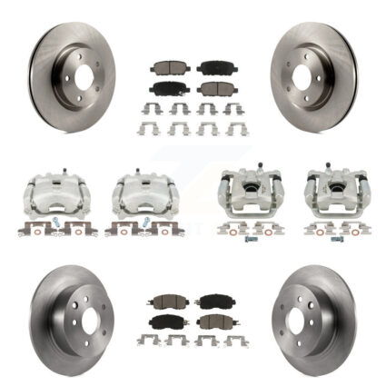Front Rear Disc Brake Caliper Rotors And Ceramic Pads Kit (10Pc) For Nissan Altima KC8-100944C
