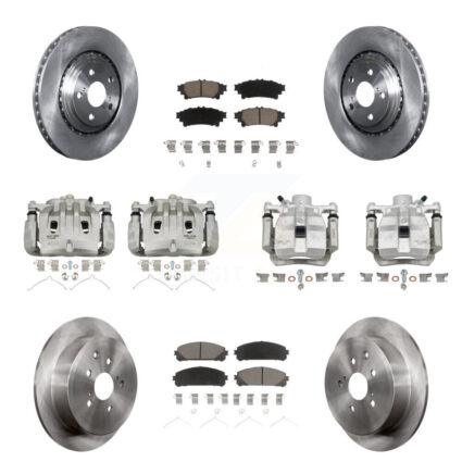 Front Rear Disc Brake Caliper Rotors And Ceramic Pads Kit (10Pc) For Lexus RX350 RX450h KC8-100949C
