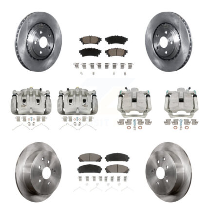 Front Rear Disc Brake Caliper Rotors And Ceramic Pads Kit (10Pc) For Lexus RX350 RX450h KC8-100953C