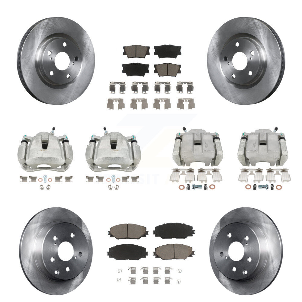 Front Rear Disc Brake Caliper Rotors And Ceramic Pads Kit (10Pc) For Toyota RAV4 KC8-100959C