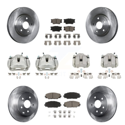 Front Rear Disc Brake Caliper Rotors And Ceramic Pads Kit (10Pc) For Toyota RAV4 KC8-100960C