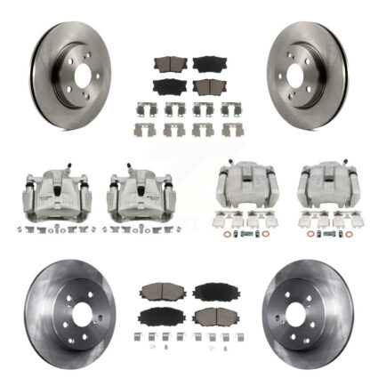 Front Rear Disc Brake Caliper Rotors And Ceramic Pads Kit (10Pc) For Toyota RAV4 KC8-100962C