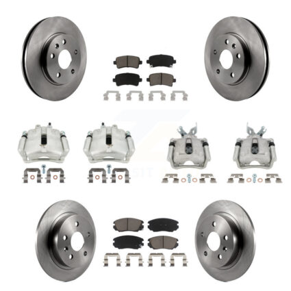 Front Rear Disc Brake Caliper Rotors And Ceramic Pads Kit (10Pc) For Chevrolet Malibu KC8-100971C