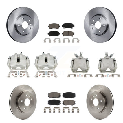Front Rear Disc Brake Caliper Rotors And Ceramic Pads Kit (10Pc) For Chevrolet Malibu KC8-100972C