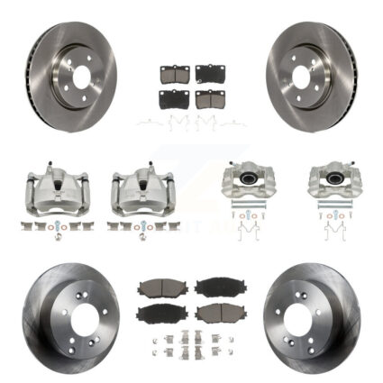 Front Rear Disc Brake Caliper Rotors And Ceramic Pads Kit (10Pc) For Lexus IS250 KC8-100980C