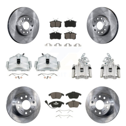 Front Rear Disc Brake Caliper Rotors And Ceramic Pads Kit (10Pc) For Volkswagen Beetle KC8-100994C