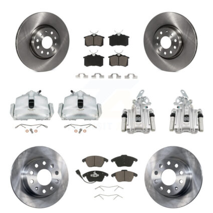 Front Rear Disc Brake Caliper Rotors And Ceramic Pads Kit (10Pc) For Volkswagen Beetle KC8-100996C
