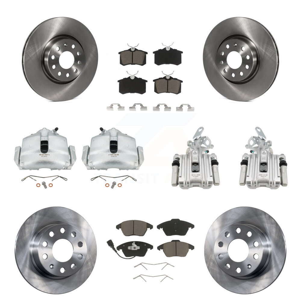 Front Rear Disc Brake Caliper Rotors And Ceramic Pads Kit (10Pc) For Volkswagen Beetle KC8-100996C