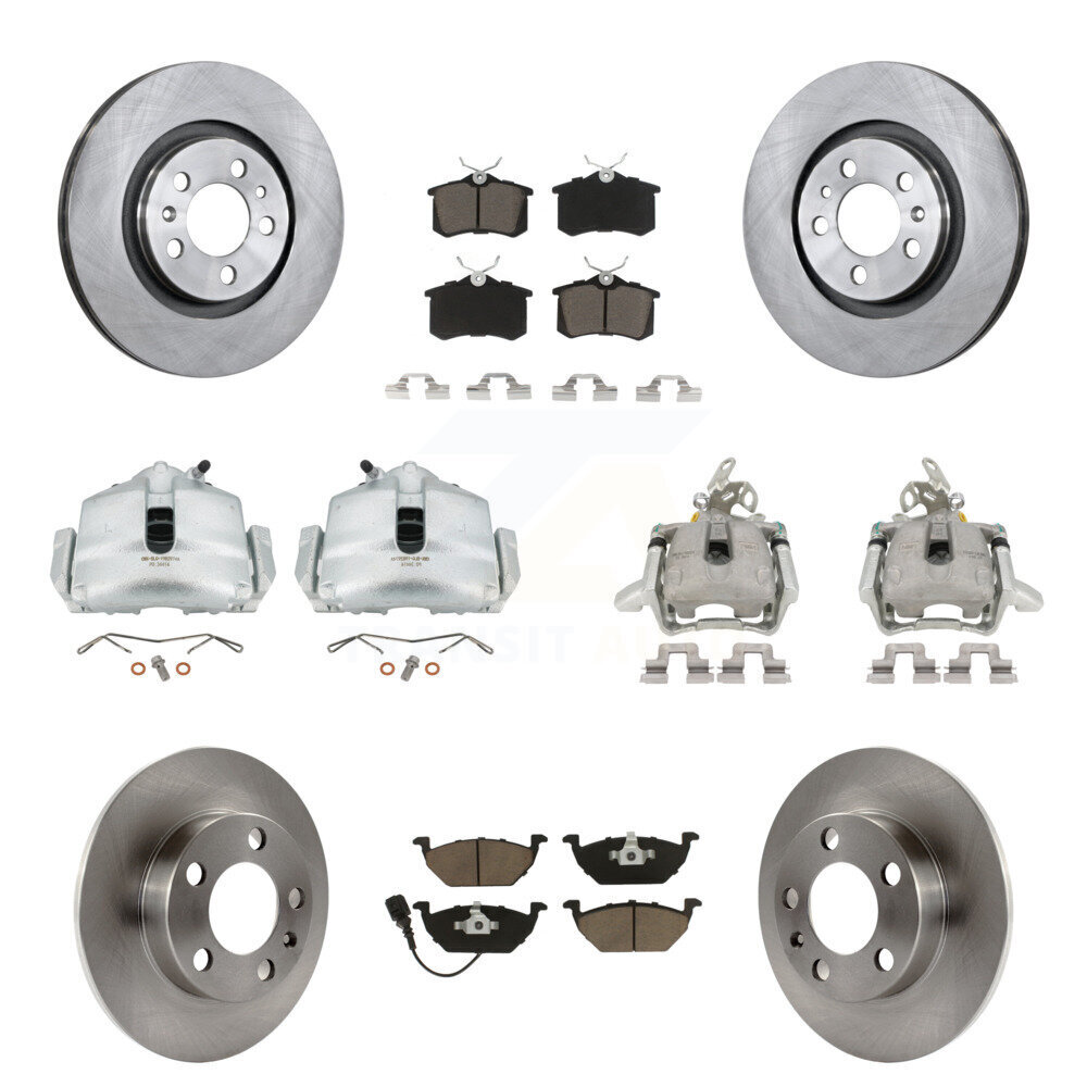 Front Rear Brake Caliper Rotor And Ceramic Pad Kit (10Pc) For 2006 Volkswagen Jetta 2.0L KC8-101002C