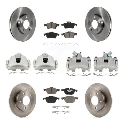 Front Rear Disc Brake Caliper Rotors And Ceramic Pads Kit (10Pc) For Mazda 3 Sport KC8-101007C