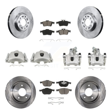 Front Rear Disc Brake Caliper Rotors And Ceramic Pads Kit (10Pc) For Mazda 3 Sport KC8-101011C