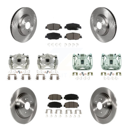 Front Rear Disc Brake Caliper Rotors And Ceramic Pads Kit (10Pc) For Honda CR-V KC8-101012C