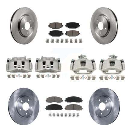 Front Rear Disc Brake Caliper Rotors And Ceramic Pads Kit (10Pc) For Dodge Grand Caravan KC8-101014C