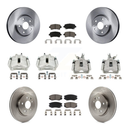 Front Rear Disc Brake Caliper Rotors Ceramic Pad Kit (10Pc) For Chevrolet Malibu Limited KC8-101015C