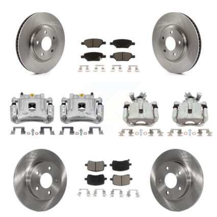 Front Rear Disc Brake Caliper Rotors And Ceramic Pads Kit (10Pc) For Pontiac G6 KC8-101019C