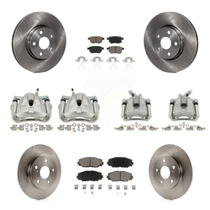 Front Rear Disc Brake Caliper Rotors And Ceramic Pads Kit (10Pc) For Toyota Matrix KC8-101020C