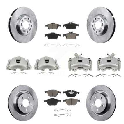 Front Rear Disc Brake Caliper Rotors And Ceramic Pads Kit (10Pc) For Mazda 5 KC8-101024C