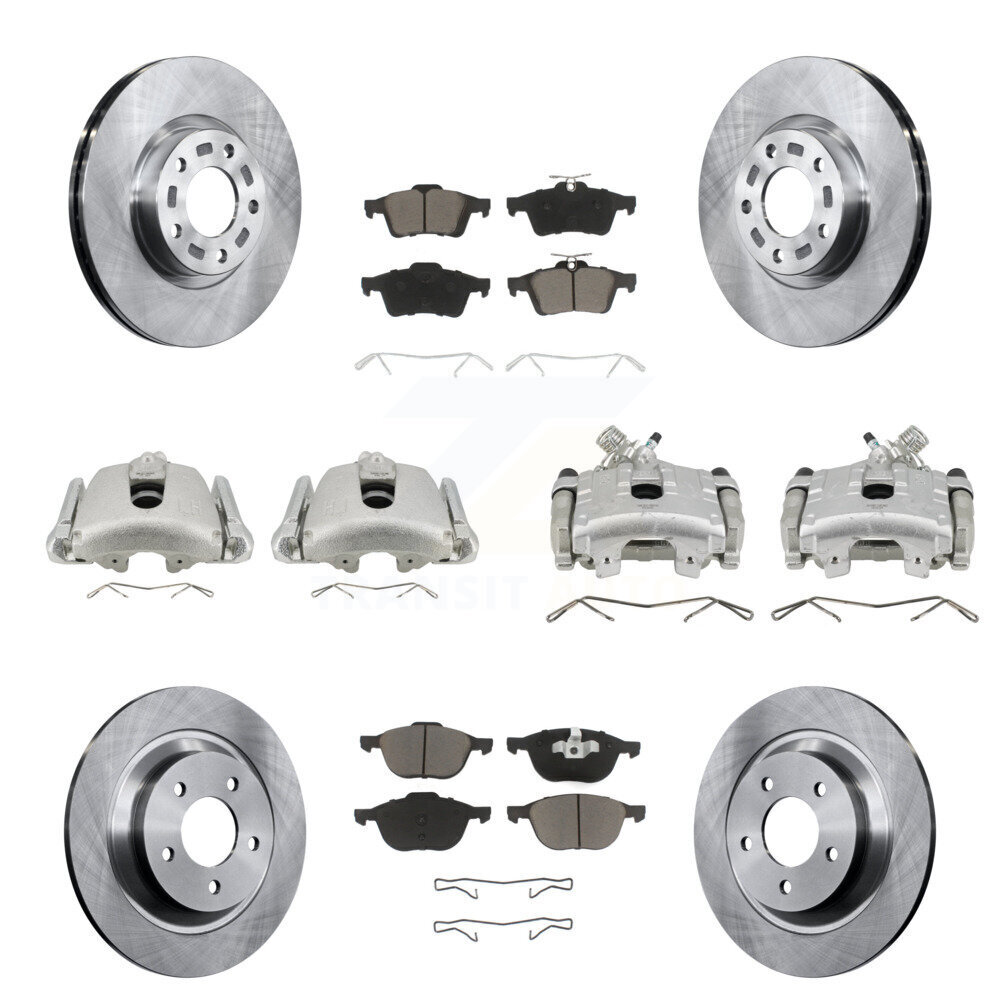 Front Rear Disc Brake Caliper Rotors And Ceramic Pads Kit (10Pc) For Mazda 5 KC8-101024C