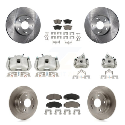 Front Rear Disc Brake Caliper Rotors And Ceramic Pads Kit (10Pc) For Honda Accord KC8-101027C
