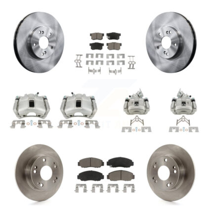 Front Rear Disc Brake Caliper Rotors And Ceramic Pads Kit (10Pc) For Honda Accord KC8-101028C
