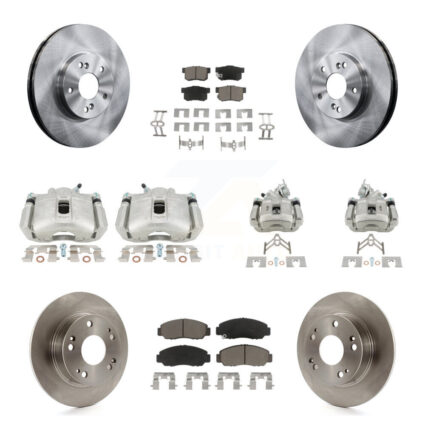 Front Rear Disc Brake Caliper Rotors And Ceramic Pads Kit (10Pc) For Honda Accord KC8-101029C