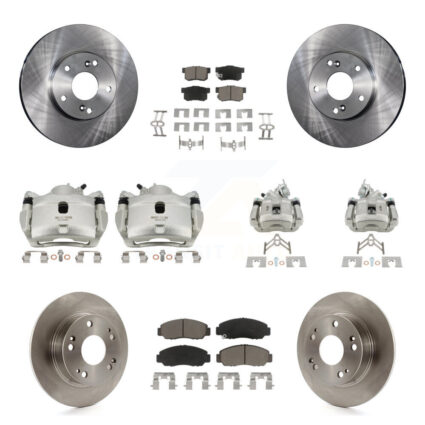 Front Rear Disc Brake Caliper Rotors And Ceramic Pads Kit (10Pc) For Honda Accord KC8-101030C