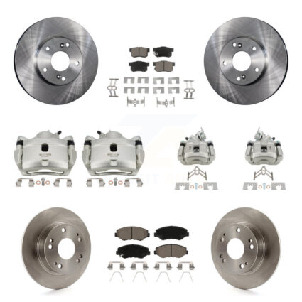 Front Rear Disc Brake Caliper Rotors And Ceramic Pads Kit (10Pc) For Honda Accord KC8-101031C