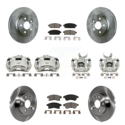 Front Rear Disc Brake Caliper Rotors And Ceramic Pads Kit (10Pc) For Chevrolet Sonic KC8-101038C