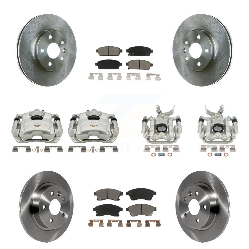 Front Rear Disc Brake Caliper Rotors And Ceramic Pads Kit (10Pc) For Chevrolet Sonic KC8-101038C