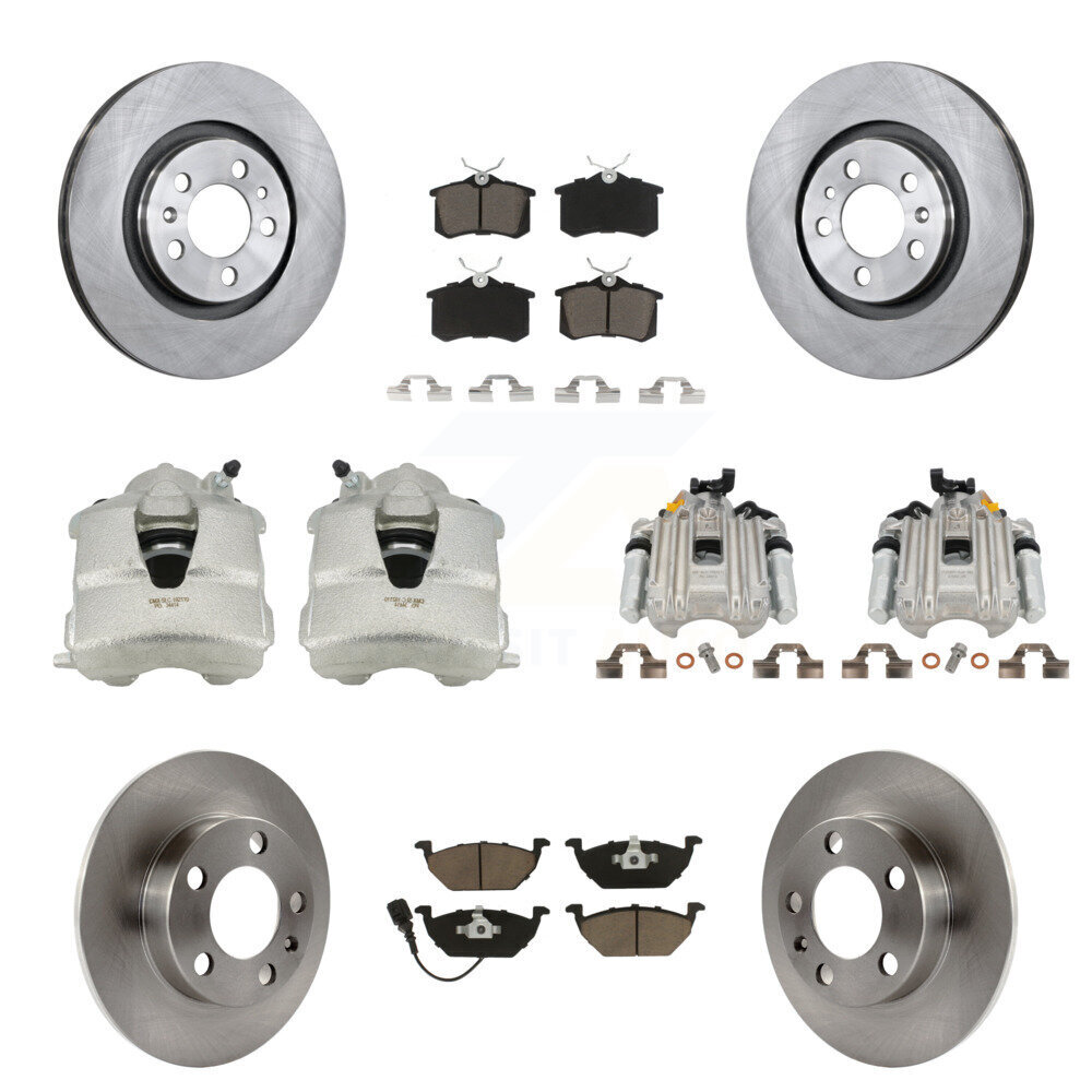 Front Rear Brake Caliper Rotor And Ceramic Pad Kit (10Pc) For Volkswagen Golf Jetta City KC8-101040C