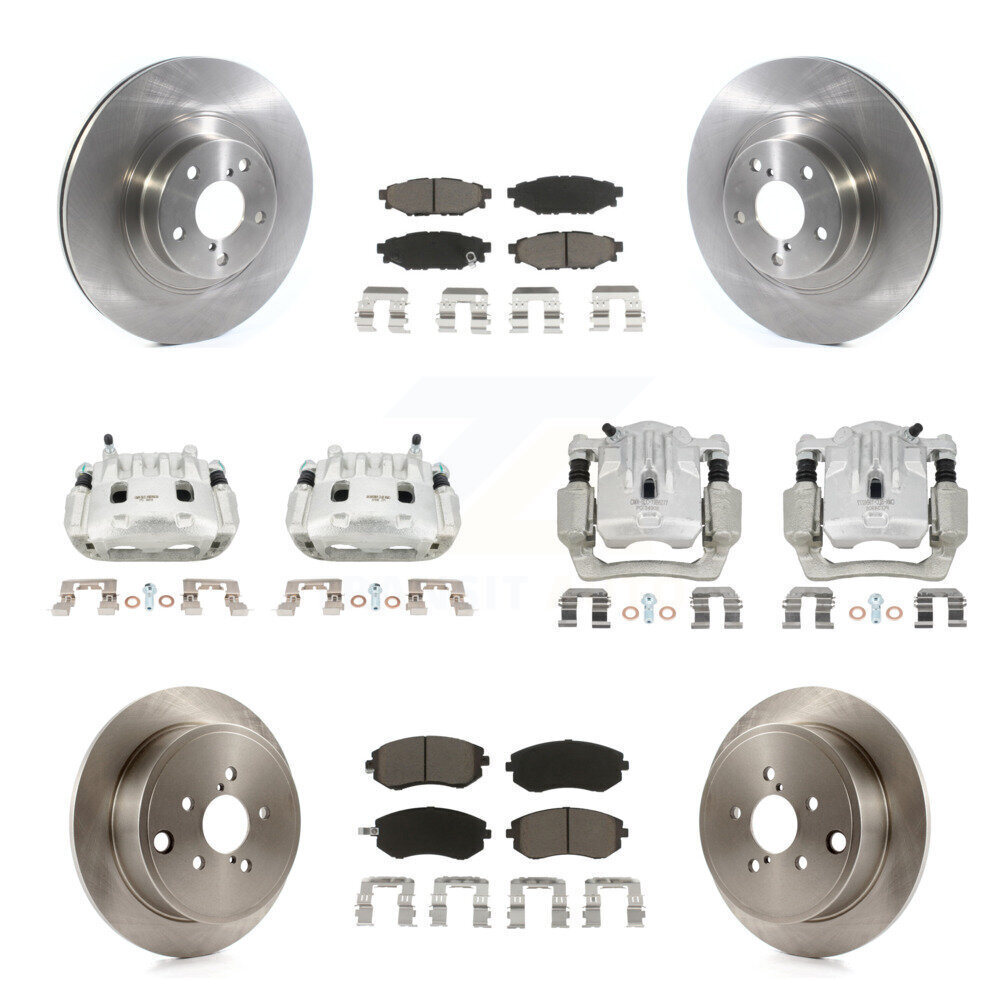 Front Rear Disc Brake Caliper Rotor And Ceramic Pad Kit (10Pc) For Subaru Outback Legacy KC8-101046C