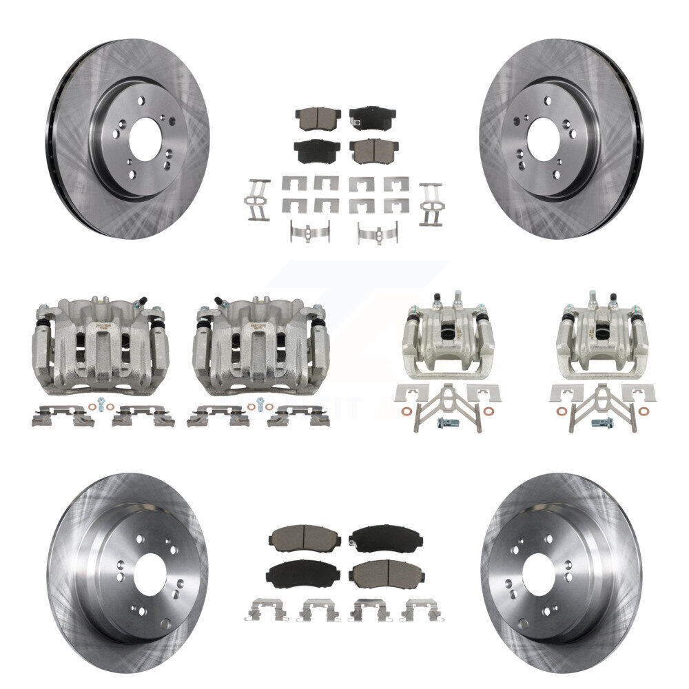Front Rear Disc Brake Caliper Rotors And Ceramic Pads Kit (10Pc) For Acura RDX KC8-101057C