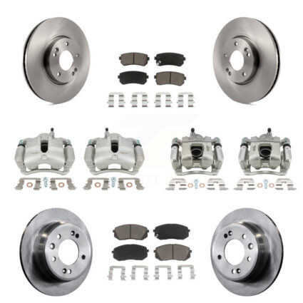 Front Rear Brake Caliper Rotor Ceramic Pad Kit (10Pc) For Kia Sportage FWD From 12 10 15 KC8-101079C
